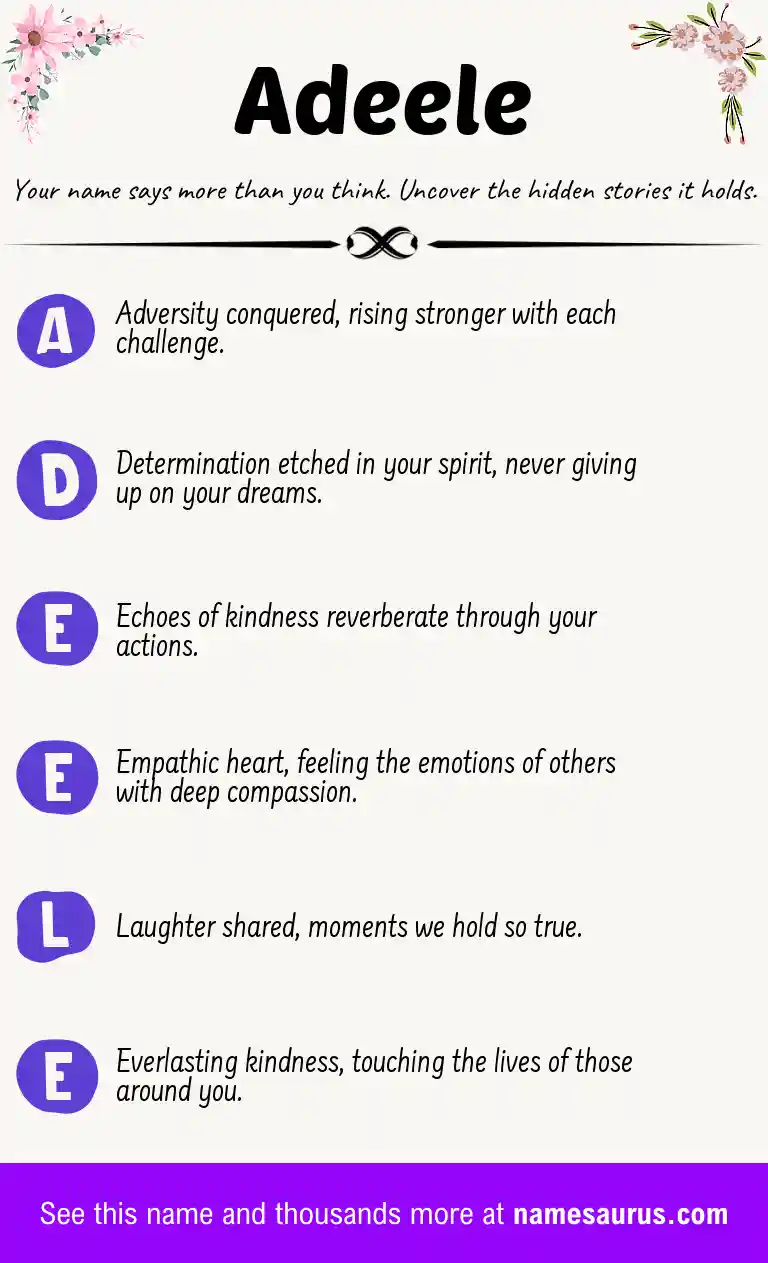 Acrostic poem about Adeele.