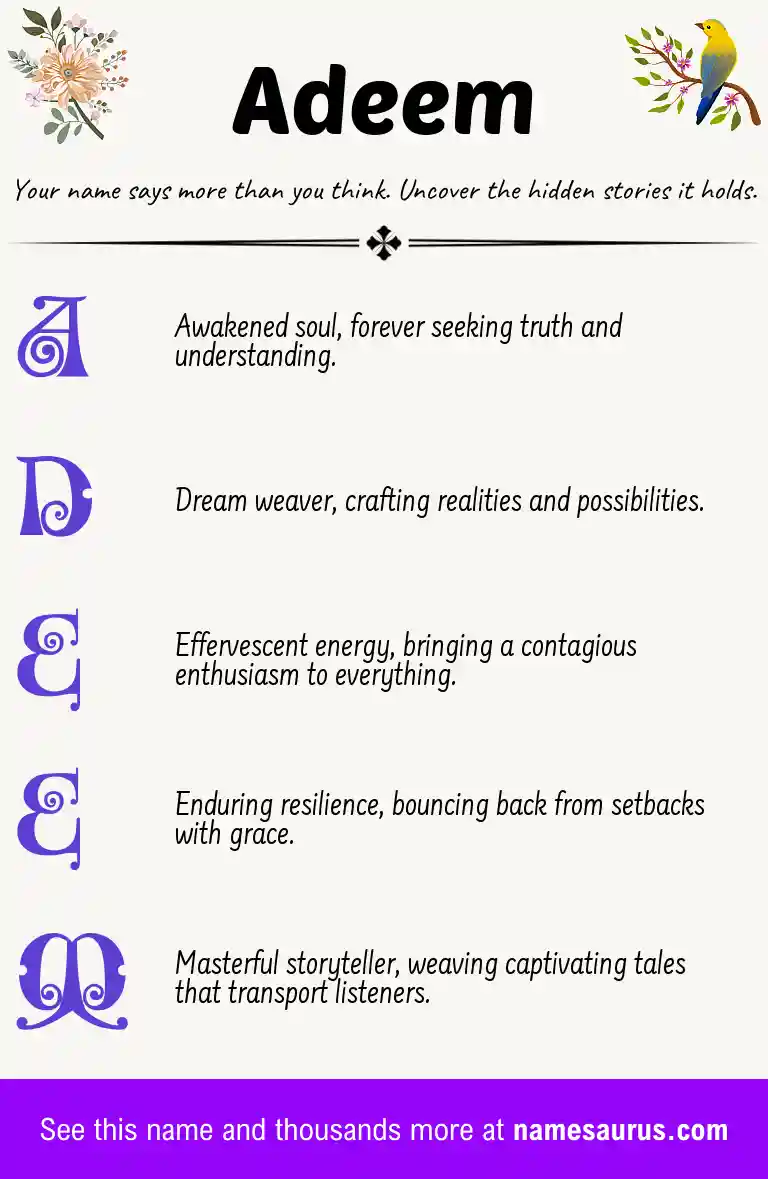 Acrostic poem about Adeem.