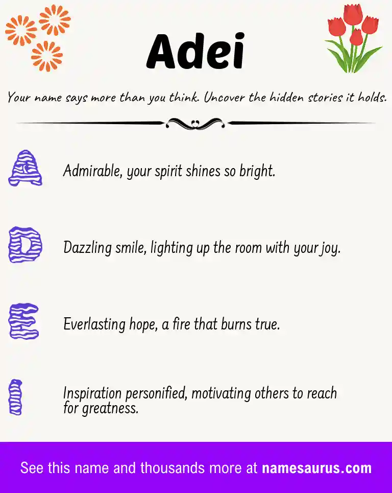Acrostic poem about Adei.