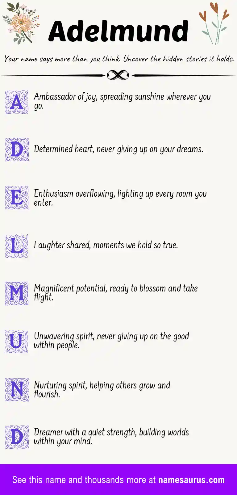 Acrostic poem about Adelmund.