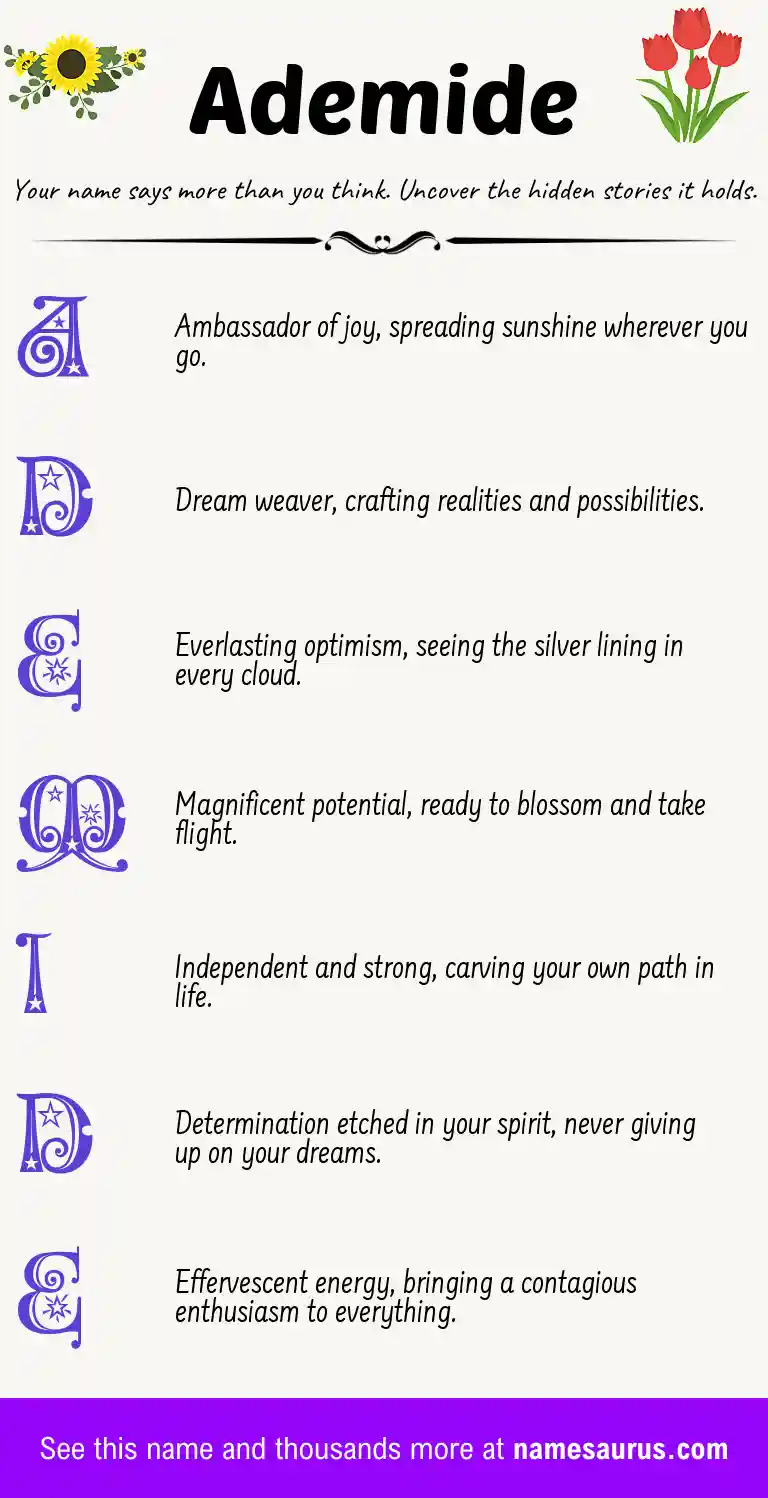 Acrostic poem about Ademide.