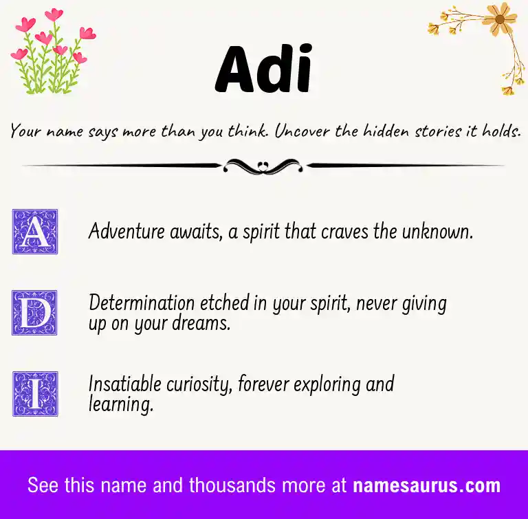 Acrostic poem about Adi.