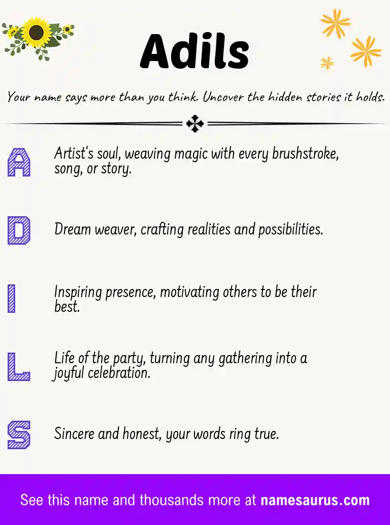 Acrostic poem about Adils.