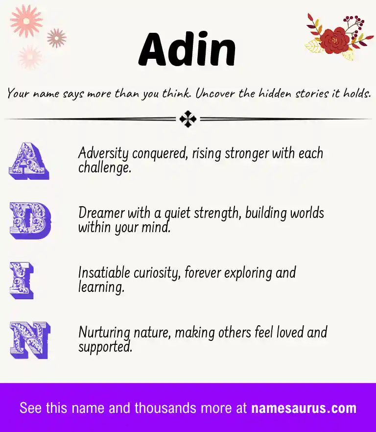 Acrostic poem about Adin.