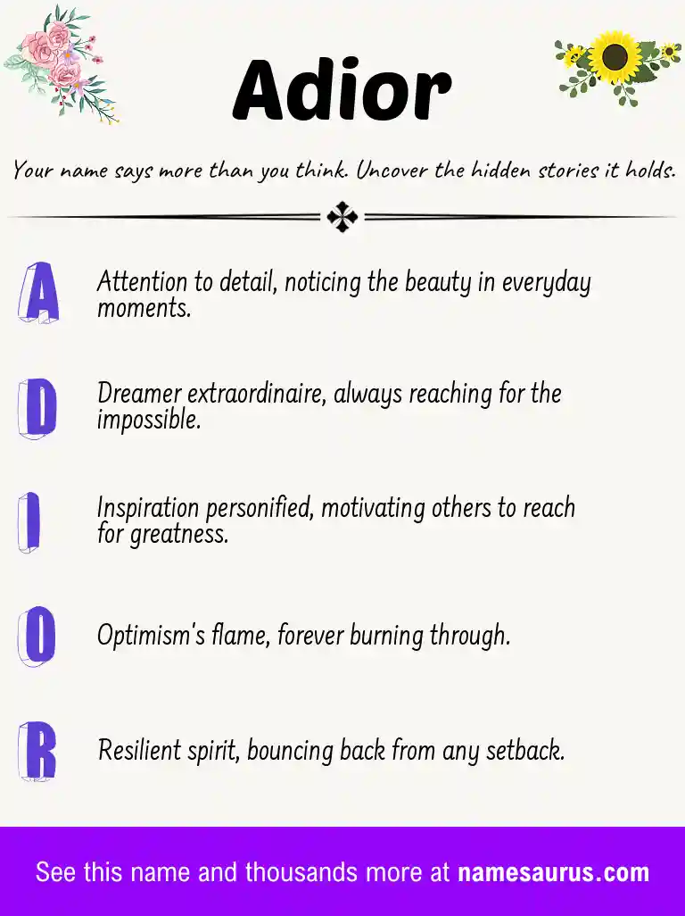 Acrostic poem about Adior.