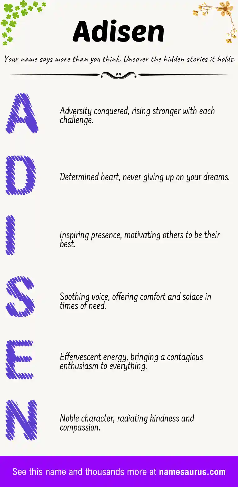Acrostic poem about Adisen.
