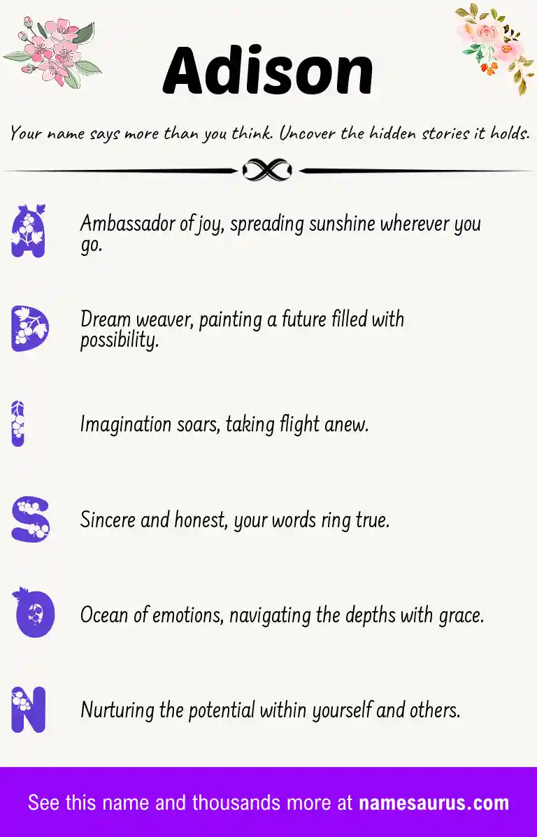 Acrostic poem about Adison.