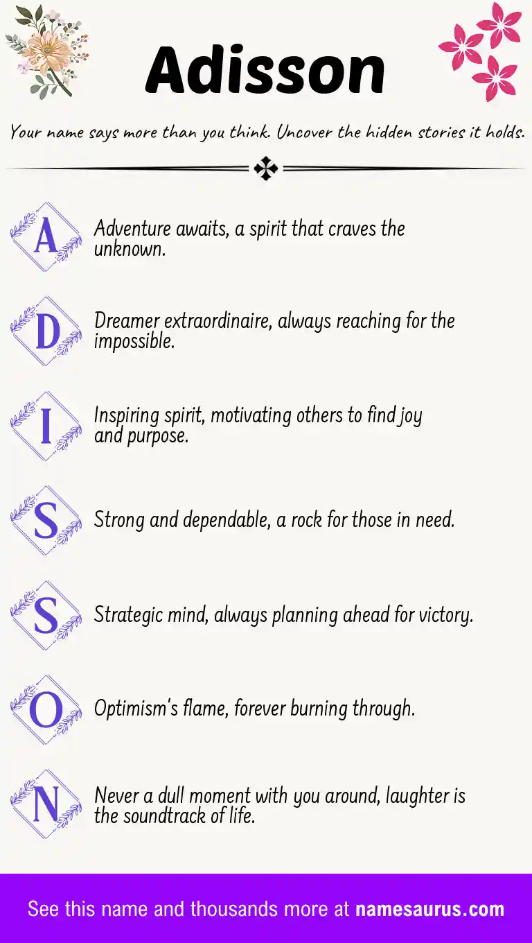 Acrostic poem about Adisson.