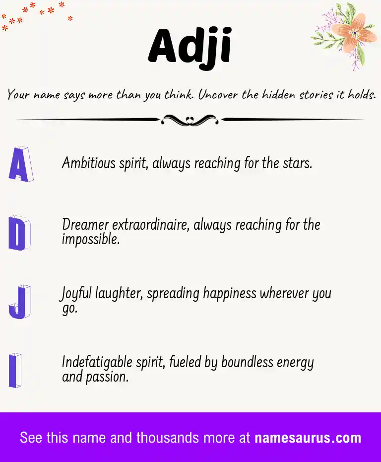 Acrostic poem about Adji.