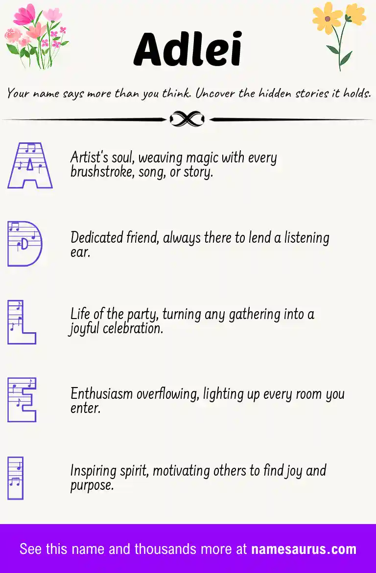 Acrostic poem about Adlei.