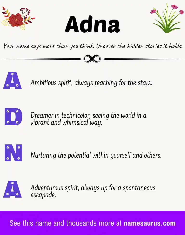 Acrostic poem about Adna.