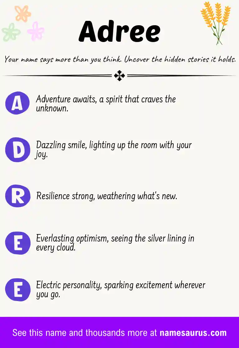 Acrostic poem about Adree.