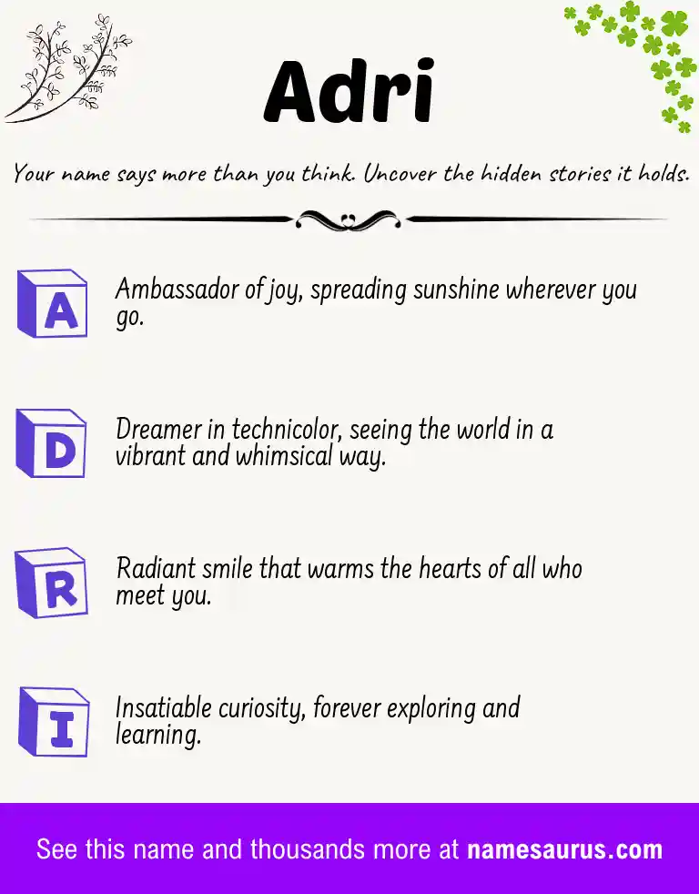 Acrostic poem about Adri.