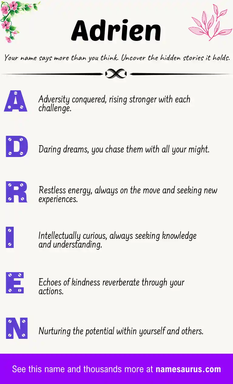Acrostic poem about Adrien.