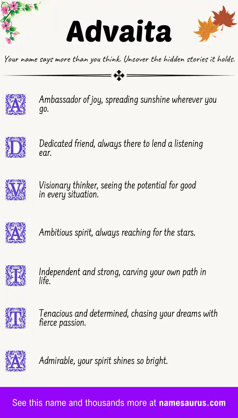 Acrostic poem about Advaita.