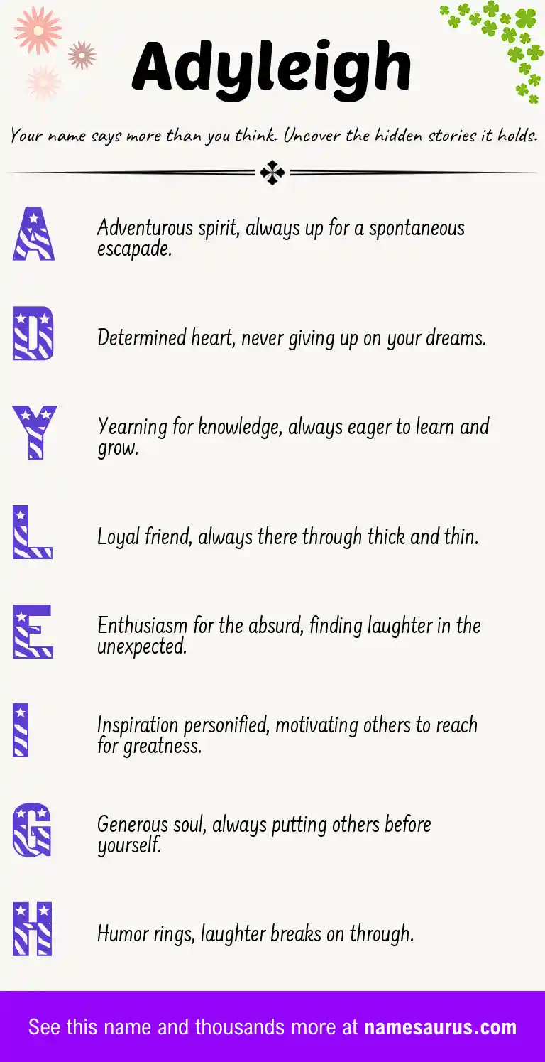 Acrostic poem about Adyleigh.