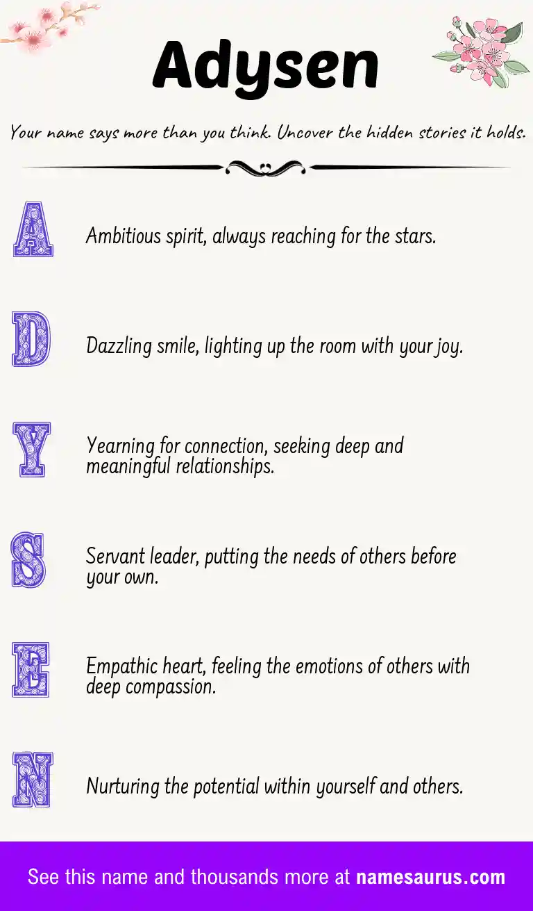 Acrostic poem about Adysen.