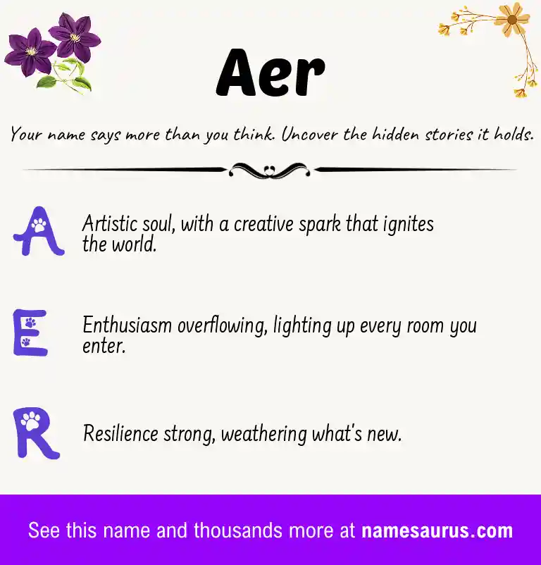Acrostic poem about Aer.