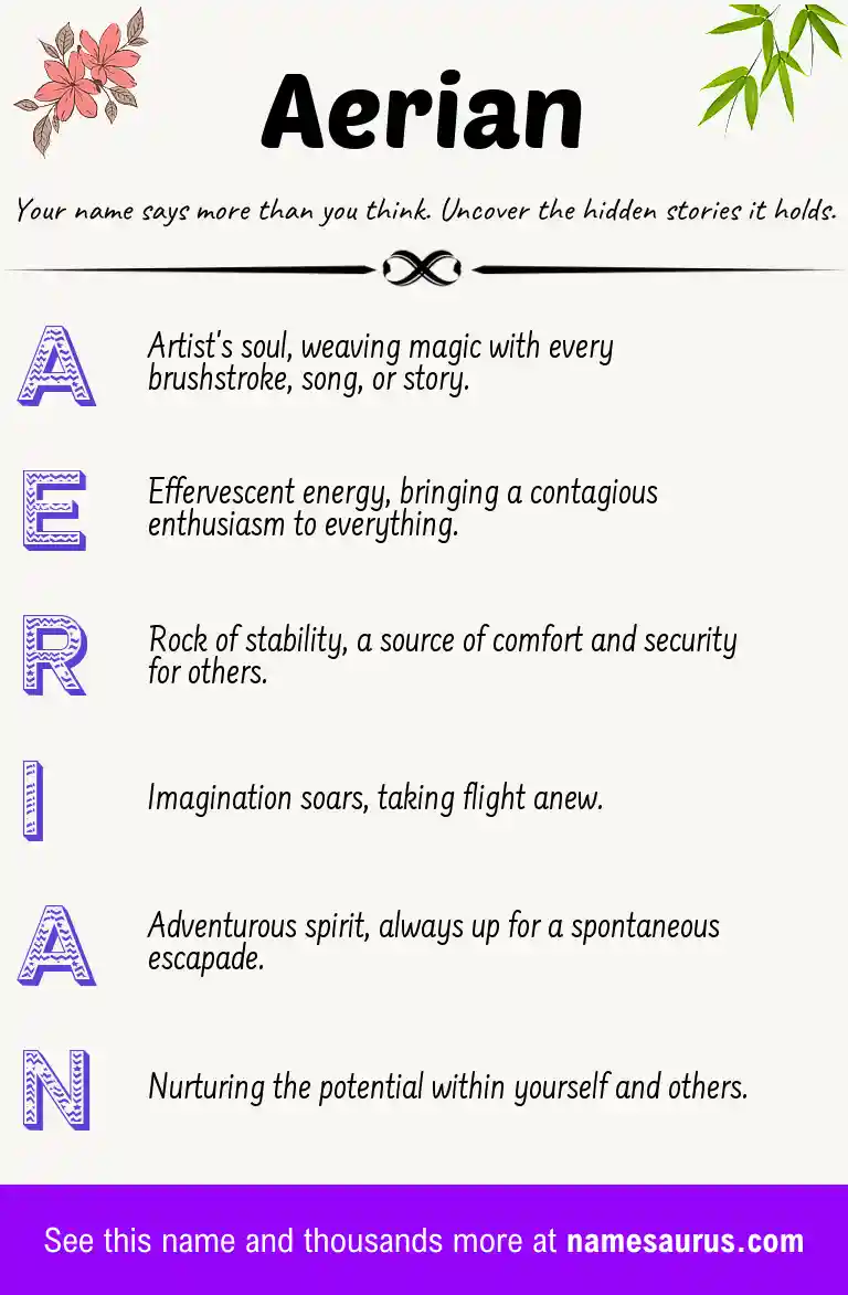 Acrostic poem about Aerian.