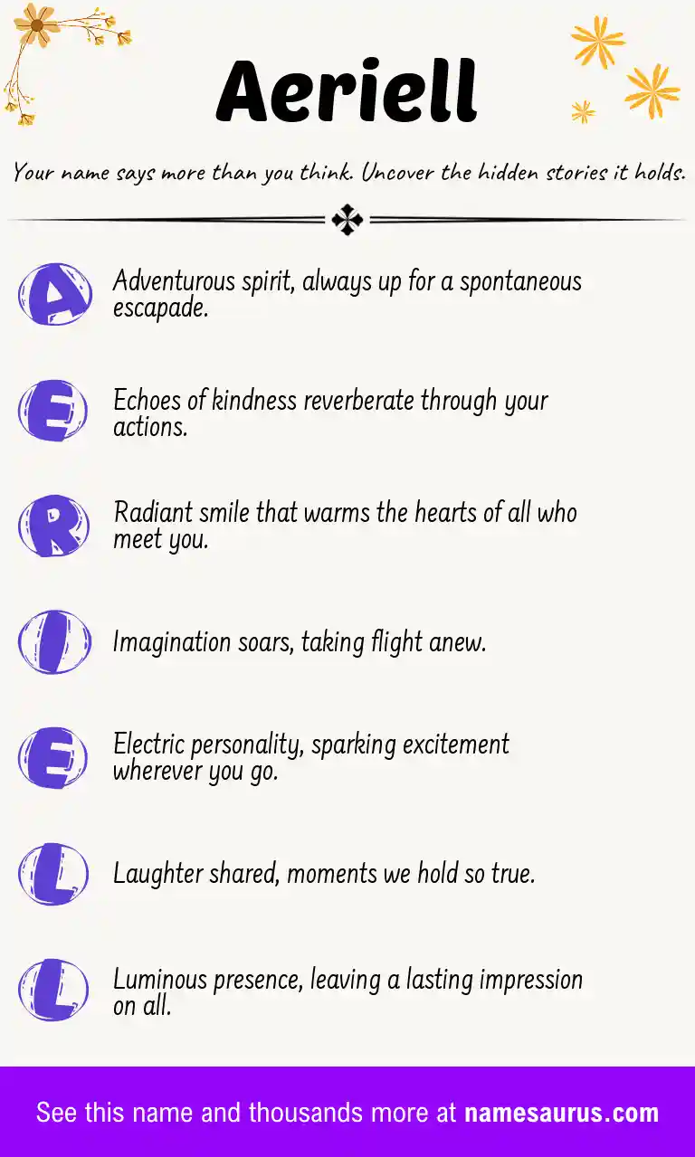 Acrostic poem about Aeriell.