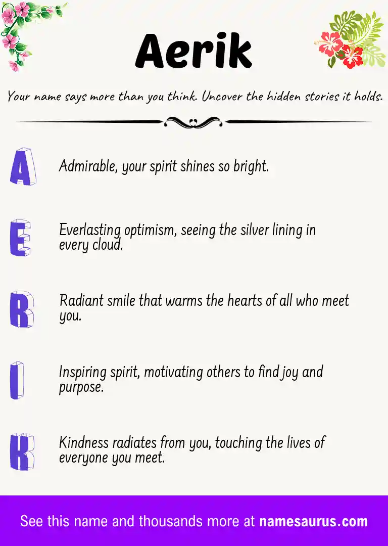 Acrostic poem about Aerik.