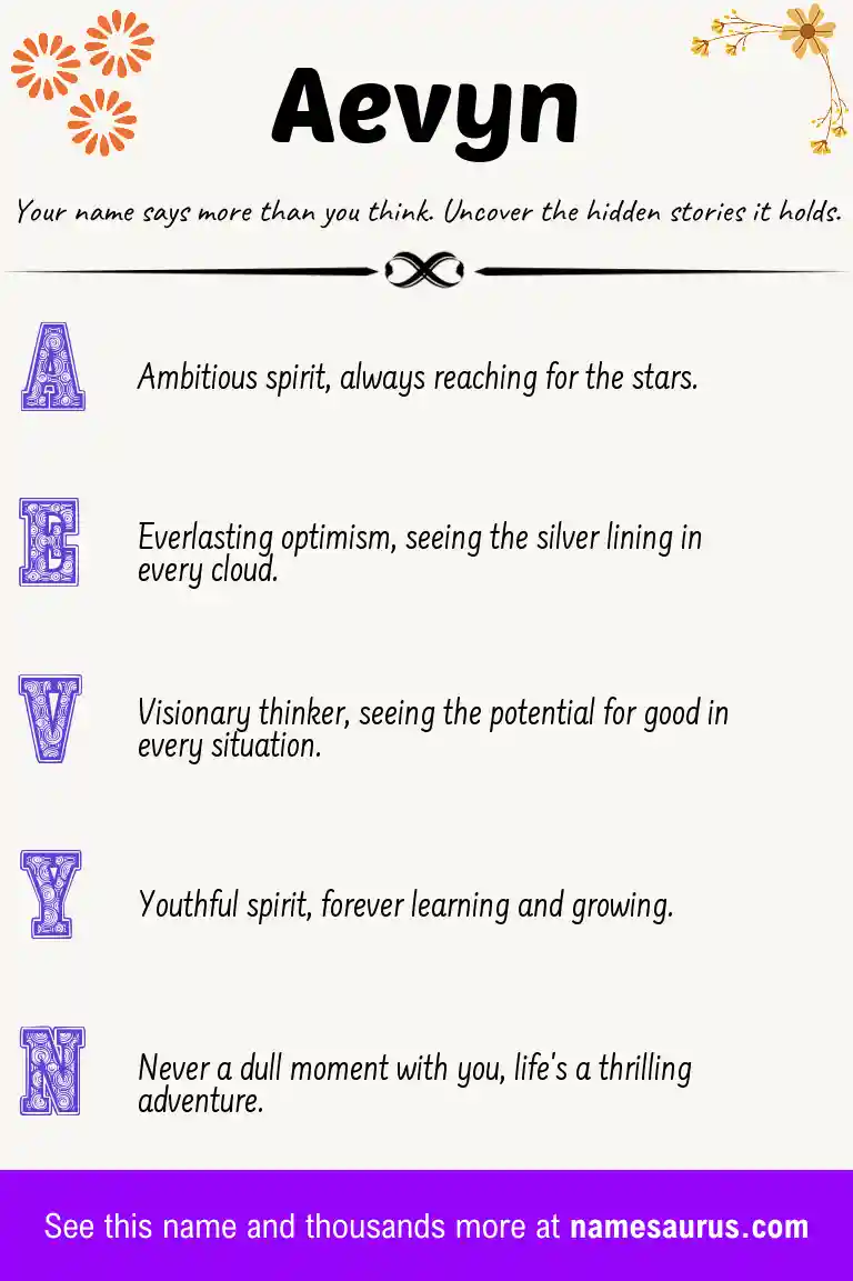 Acrostic poem about Aevyn.