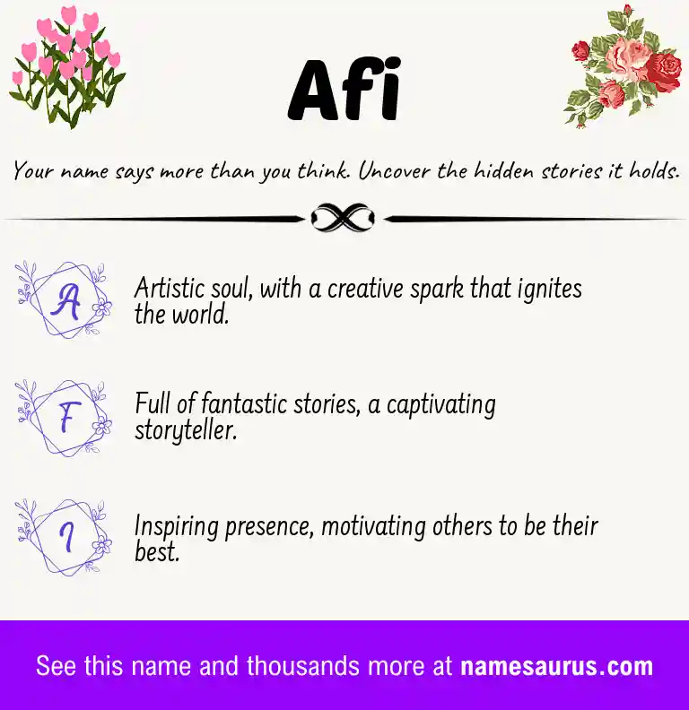 Acrostic poem about Afi.
