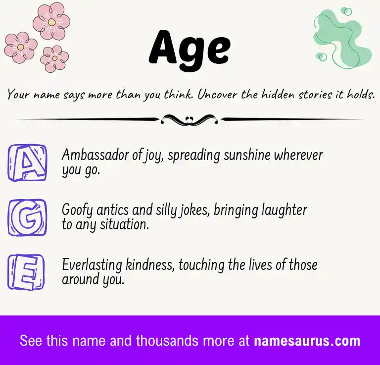 Acrostic poem about Age.