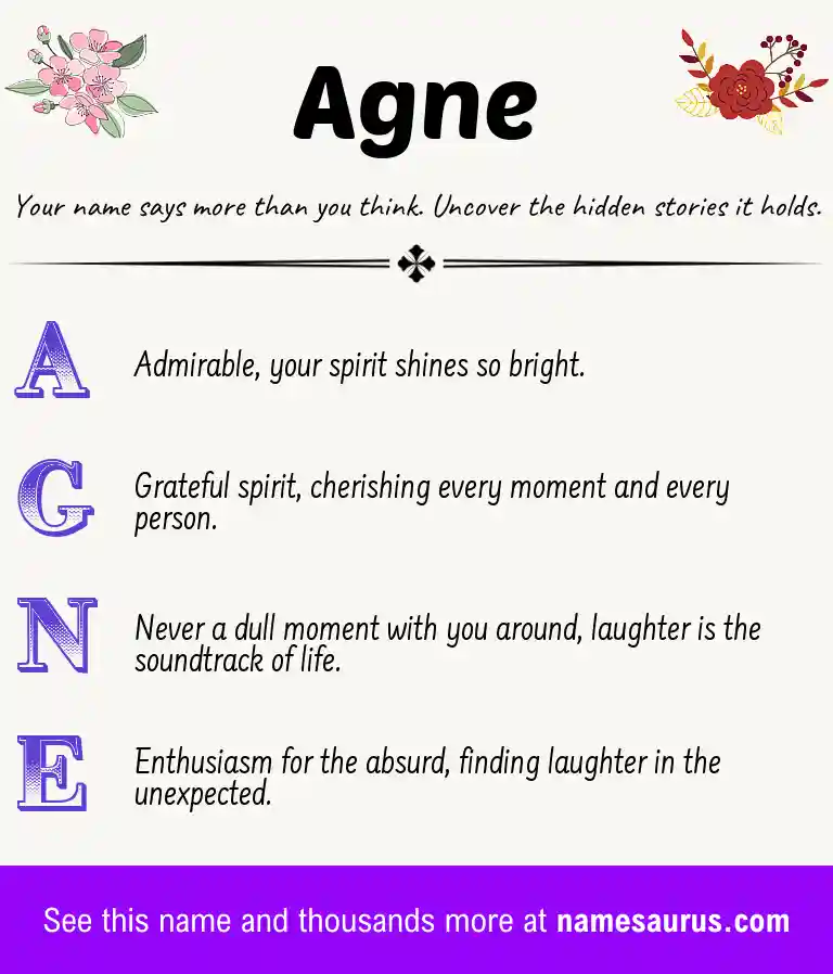 Acrostic poem about Agne.