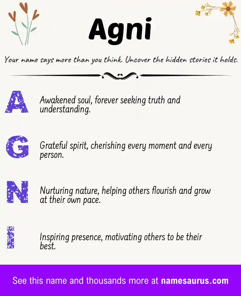 Acrostic poem about Agni.