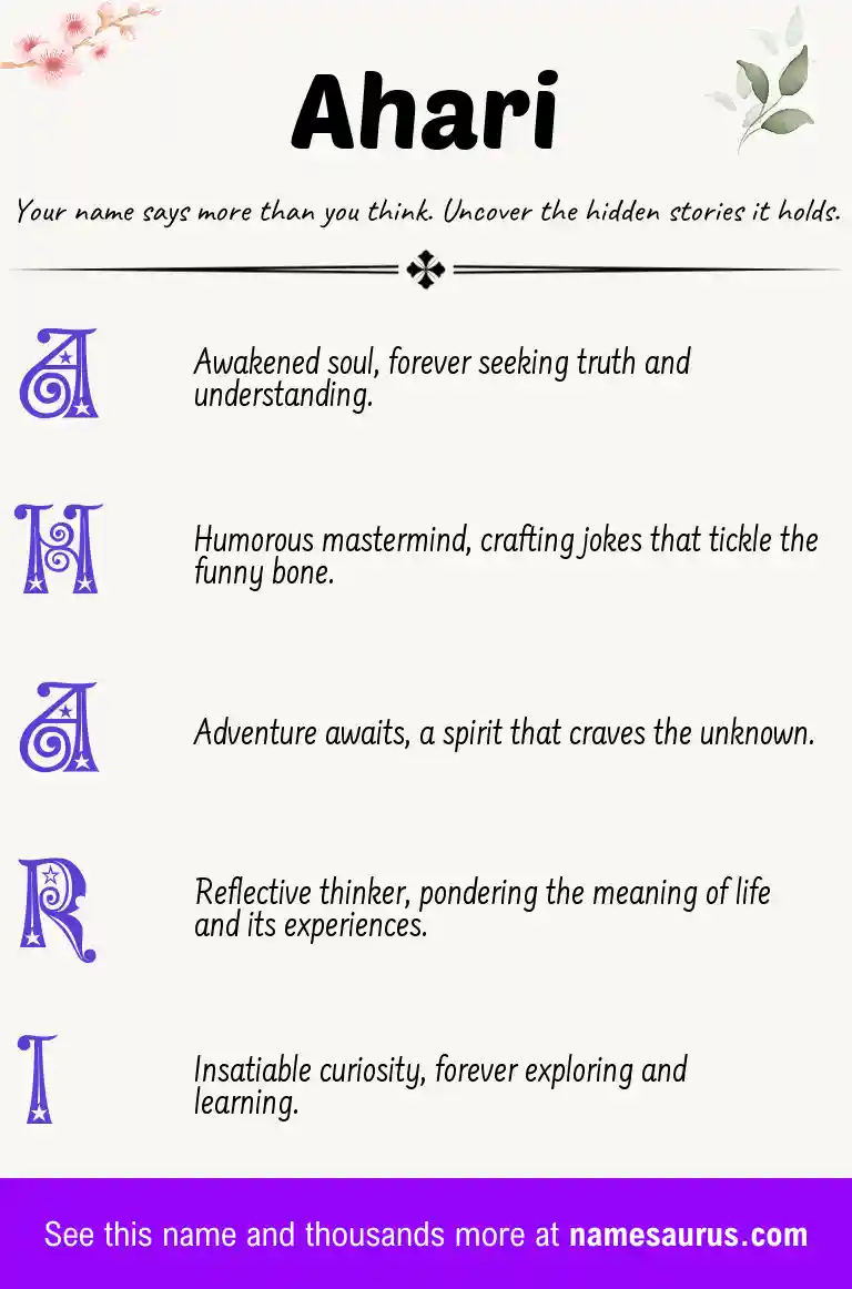 Acrostic poem about Ahari.