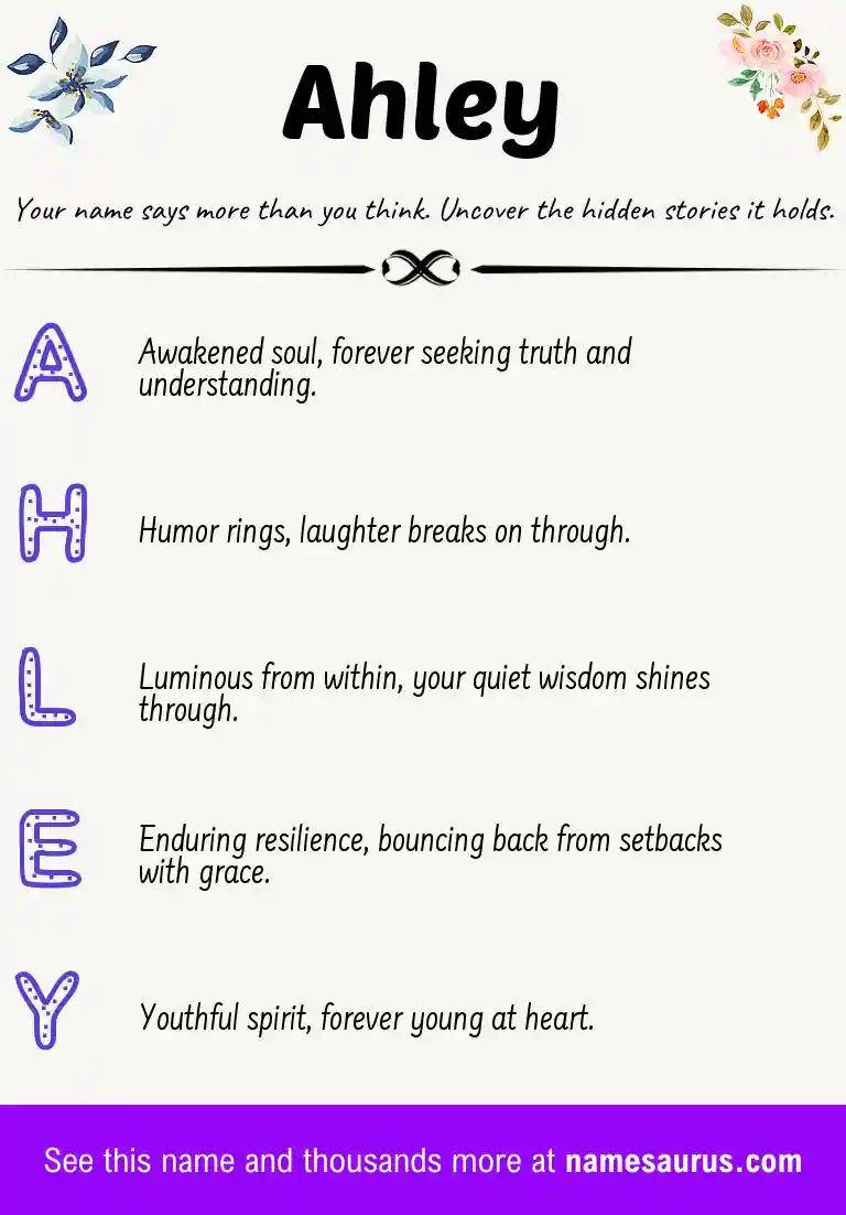 Acrostic poem about Ahley.