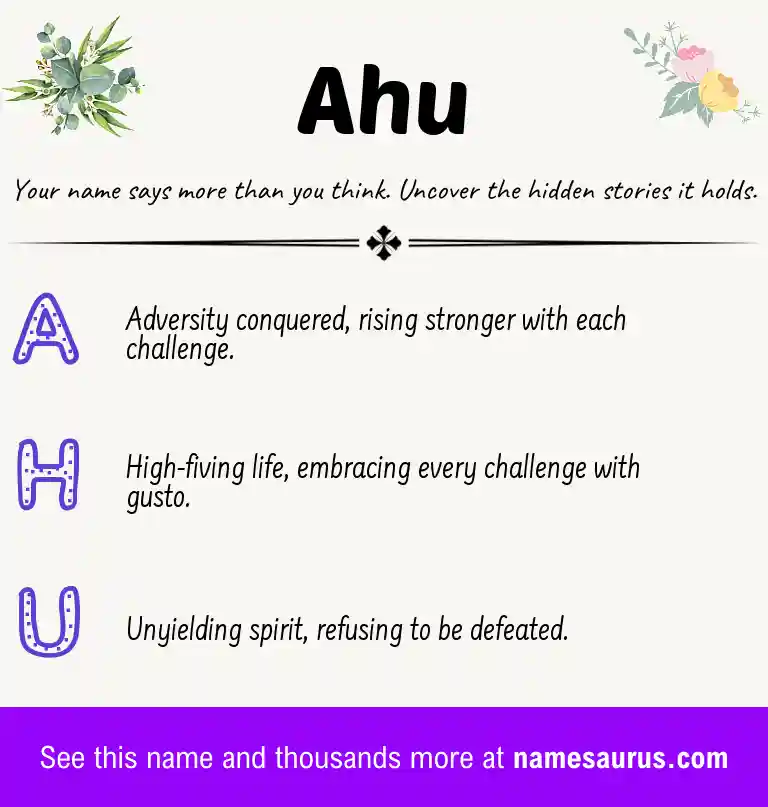 Acrostic poem about Ahu.