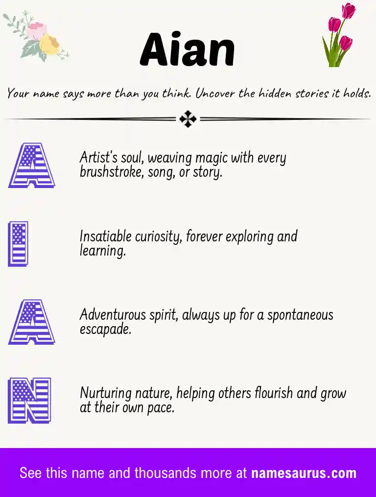 Acrostic poem about Aian.