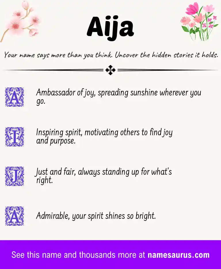 Acrostic poem about Aija.