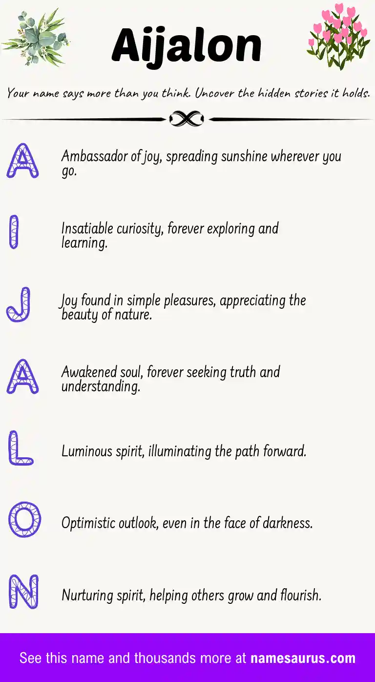 Acrostic poem about Aijalon.