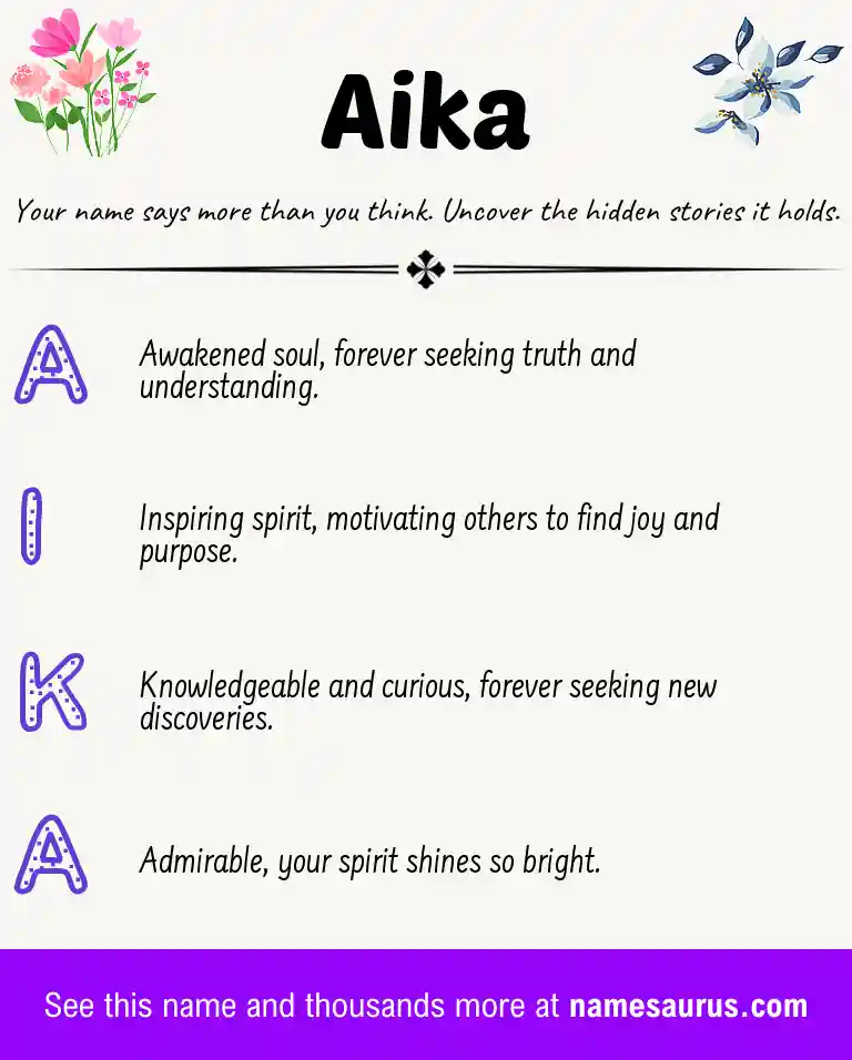 Acrostic poem about Aika.