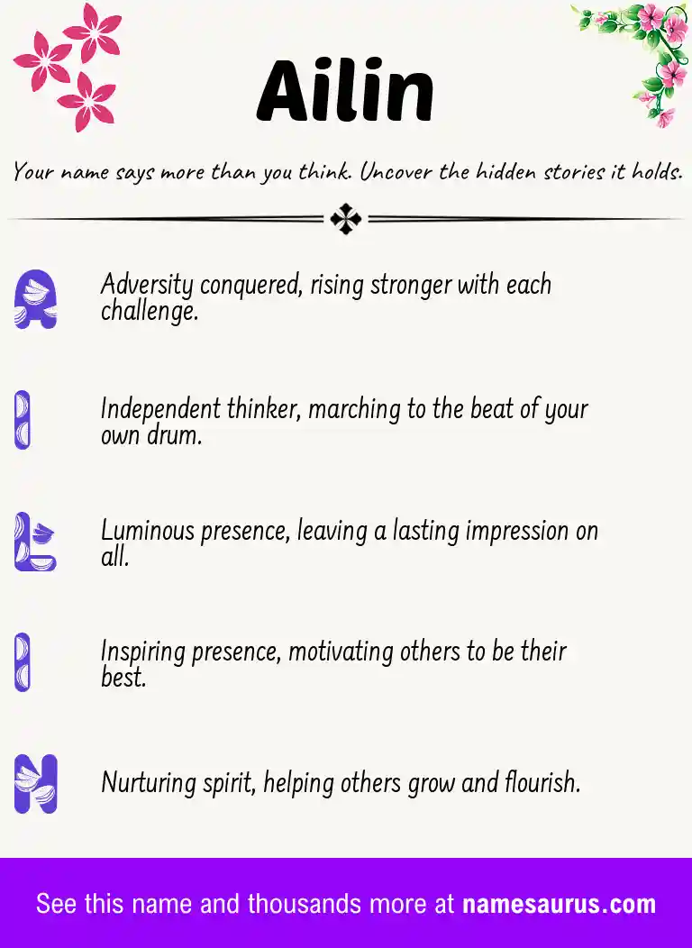 Acrostic poem about Ailin.