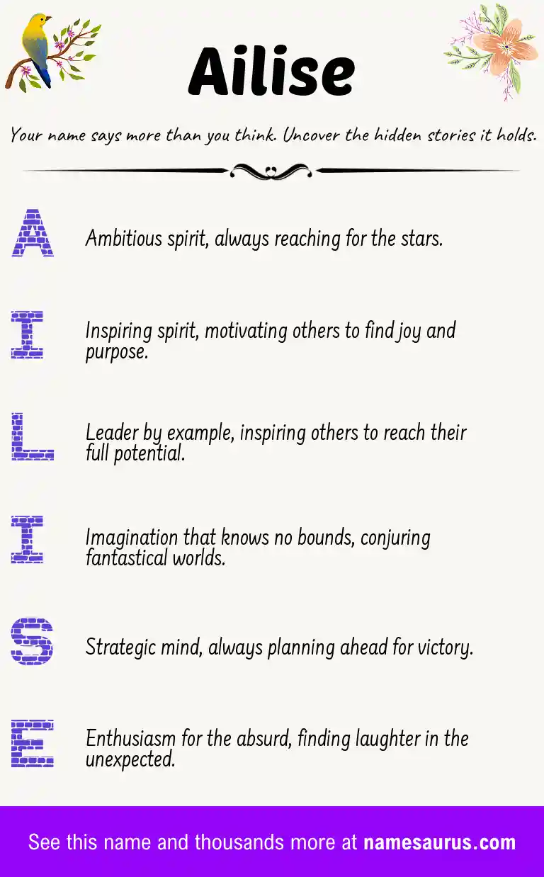 Acrostic poem about Ailise.