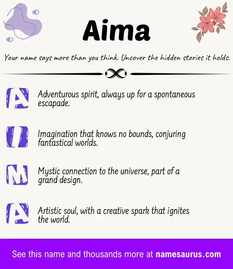 Acrostic poem about Aima.