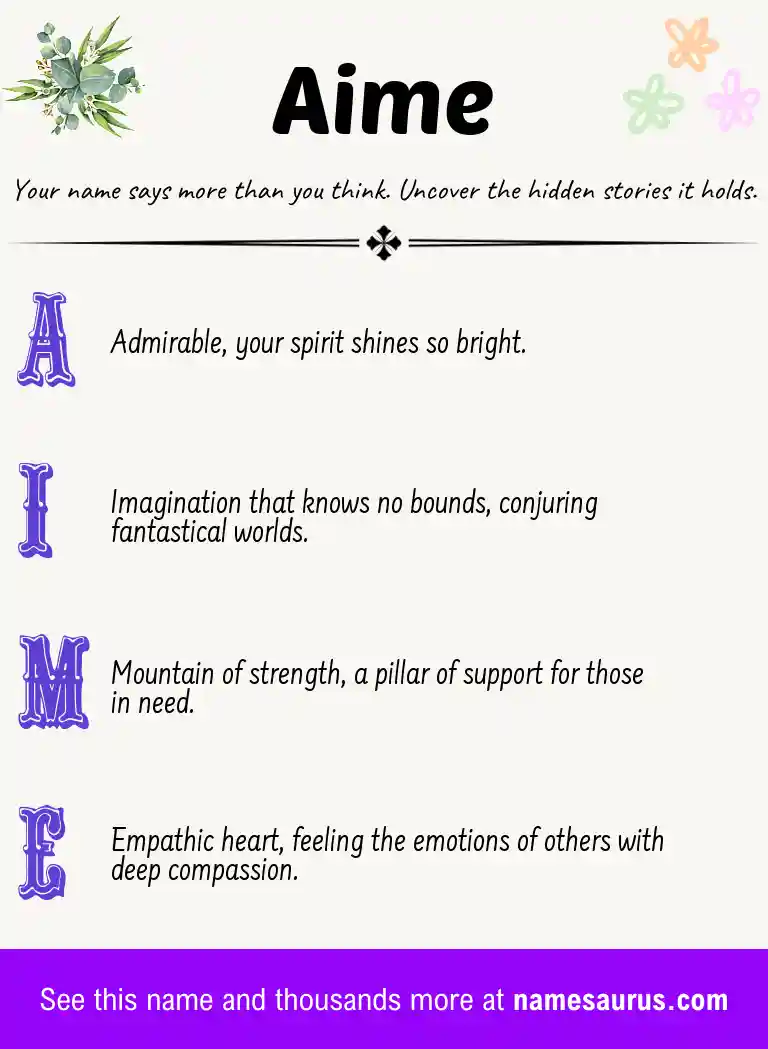 Acrostic poem about Aime.