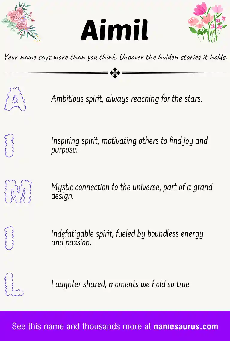 Acrostic poem about Aimil.