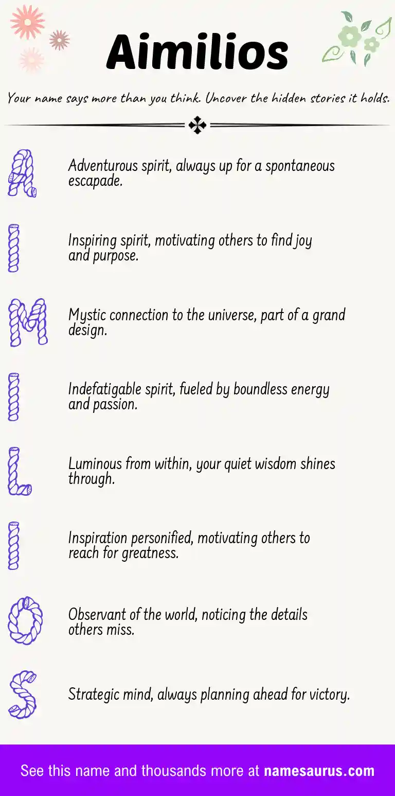 Acrostic poem about Aimilios.