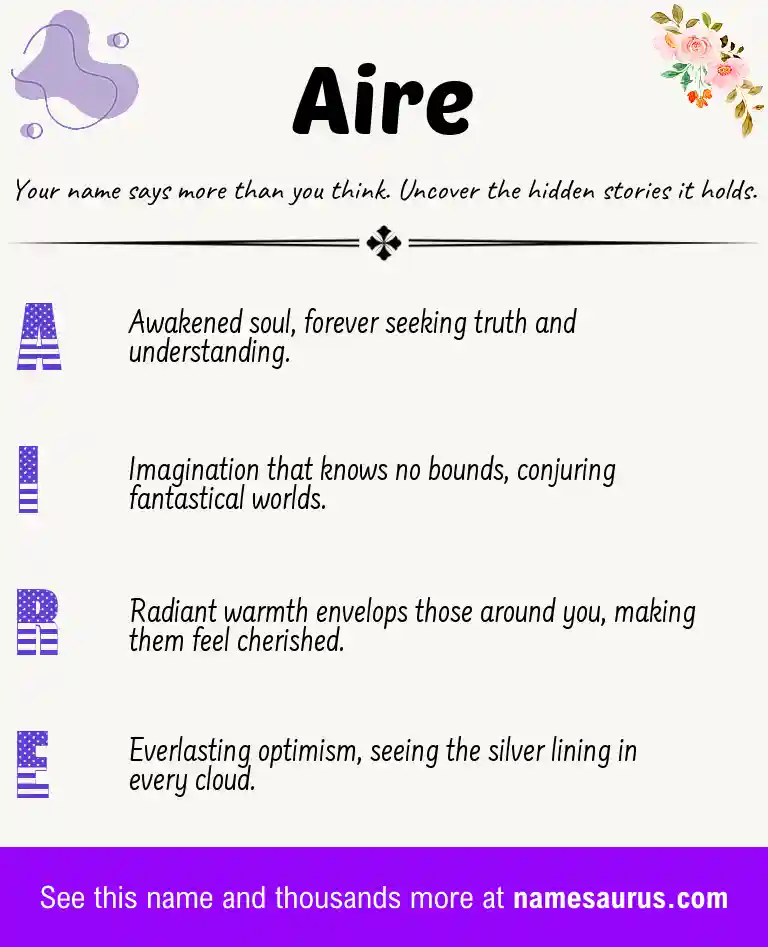 Acrostic poem about Aire.