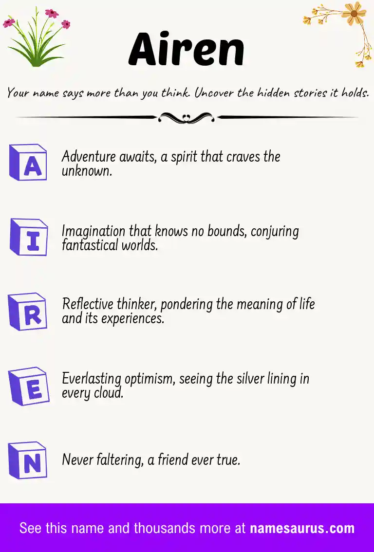 Acrostic poem about Airen.