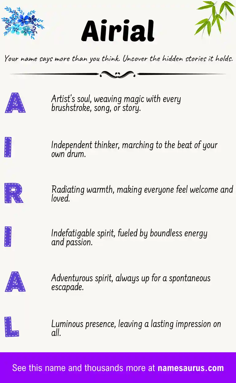 Acrostic poem about Airial.