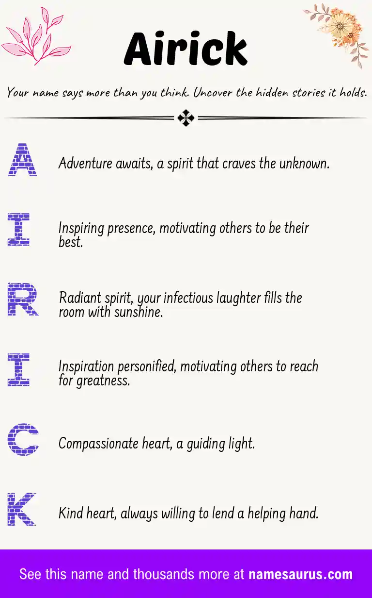 Acrostic poem about Airick.