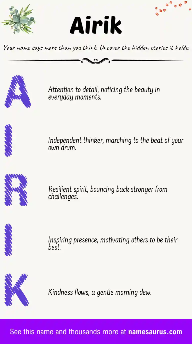 Acrostic poem about Airik.