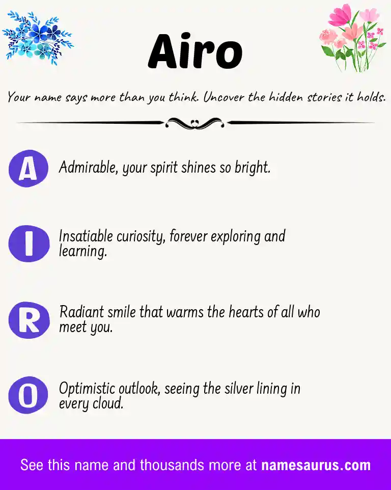 Acrostic poem about Airo.