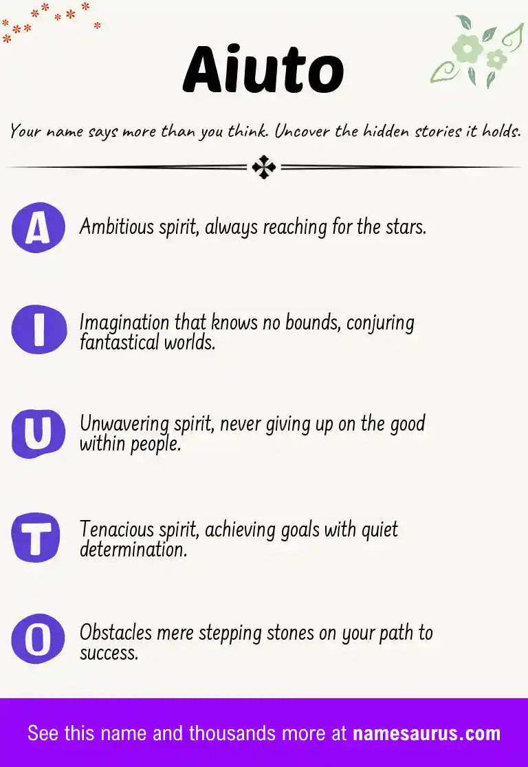 Acrostic poem about Aiuto.
